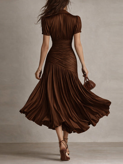 Adriana ∙ Vestito midi satinato a righe retrò