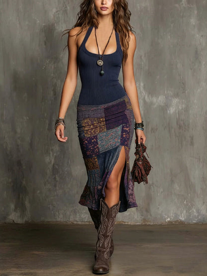 Fiorella | Abito boho patchwork dal fascino sensuale